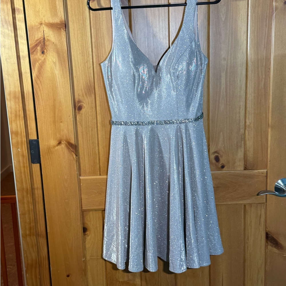 Dancing Queen Homecoming V-Neck Fit and Flare Dress